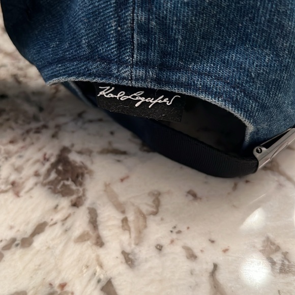 Blue Denim Karl Lagerfeld baseball cap..o/s Men’s - Picture 4 of 8